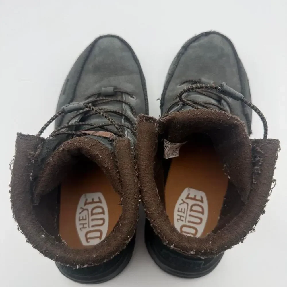 Hey Dude Bradley Boot Leather Black Mens Size 12 Chukka Moc Toe Shoes  No box